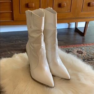 White croc western boots